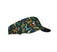 Sombreros con visera para mujer, diseño a rayas, lindo, lagarto, geco, planta, parasoles deportivos para mujeres y hombres, gorras ajustables, parasol, sombreros para correr, tenis, golf, color negro