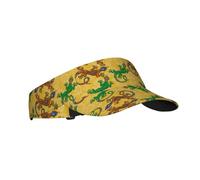 Sombreros con visera para mujer, diseño de lagarto tropical, divertido, amarillo, para hombre y mujer, gorra ajustable, parasol, sombreros para correr, tenis, golf