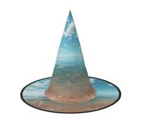 Sombreros de brujas de Halloween con espejo oceánico, diademas de bruja, sombrero de mago, accesorios de disfraz para cosplay, fiesta de máscaras, plegables, 3 piezas