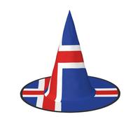 Sombreros de brujas de la bandera de Islandia, Halloween, diademas de bruja, sombrero de mago, accesorios de disfraz para cosplay, fiesta, mascarada, plegable, 3 piezas