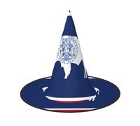 Sombreros de brujas de la bandera del estado de Wyoming para Halloween, diademas de bruja, sombrero de mago, accesorios de disfraz para cosplay, fiesta, mascarada, plegable, 3 piezas
