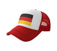 Sombreros de camionero con estampado de bandera alemana, gorra de béisbol de malla transpirable para hombres y mujeres, casual, para verano, deportes al aire última intervensión, Rojo, Talla Única-XL