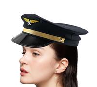 Sombreros De Capitán Piloto Para Hombre - Sombrero De Traje De Aerolínea Marinero Azul Marino Unisex | Gorra De Fiesta Ajustable De Tamaño Adulto Para Hombres Y Mujeres, Accesorio De Cosplay