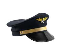 Sombreros de capitán piloto para hombres, sombrero de capitán piloto - Capucha de disfraces de Halloween - Sombreros piloto ajustables Airplane Captain Airline Caps para Halloween Party Costume