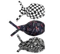 Sombreros De Chef Estampados De 3 Piezas, Sombreros De Servicio De Restaurante Occidental De Moda, Sombreros De Trabajo De Catering Ajustables, Restaurantes Y Barbacoas Al Aire Libre.