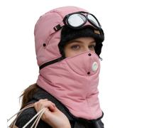 Sombreros de invierno - Manta completa de algodón térmico, protector de cuello extraíble 25 x 35 x 5 cm, gorra de trampero de aviador a prueba de viento, gafas ocular integradas |