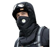 Sombreros de invierno - Manta completa de algodón térmico, protector de cuello extraíble 25 x 35 x 5 cm, gorra de trampero de aviador a prueba de viento, gafas ocular integradas |