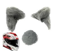 Sombreros de moto con orejas de gato - Accesorio de casco elegante | Conjunto decorativo y colorido - Diseño con orejas y cola de gato de 9 x 8 cm añade un divertido a la imp, Gray+tail, Se