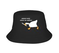 Sombreros de Navidad Hombres Mujeres Bucket Hat Goose Peace Nunca fue una opción Sombrero de Cuchillo Ropa de Sombrero UV Sombrero de Pesca de Senderismo Dibujos Animados Patos Bob de