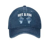 Sombreros de Navidad No Soy Fan Huesos de Mano Esqueleto de Hombres Mujer Gorra de béisbol Sombreros Vaqueros Desgastados Gorra Vintage de Golf al Aire Libre Ajustable Gorra Snapback
