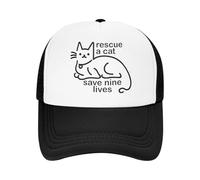 Sombreros de Navidad Rescatar a un Gato Salvar Nueve Vidas Gorras de Camionero de Espuma Mujeres Hombres Gorra de Golf refrescante de Verano Gorra de Golf de Ajuste de Sol de Moda