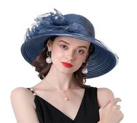 Sombreros de organza para mujer, sombrero de sol de Kentucky para verano, de ala ancha, tocado de flores, sombrero de iglesia, sombrero Derby para boda, novia, fiesta de té