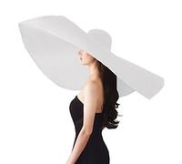 Sombreros de paja de playa de gran tamaño para mujer, flexibles, extra grandes, visera para el sol, sombrero de verano enrollable, sombrero de playa grande para mujer, plegable, Diámetro: 90 cm, color