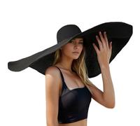 Sombreros de paja de playa de gran tamaño para mujer, flexibles, extra grandes, visera para el sol, sombrero de verano enrollable, sombrero de playa grande para mujer, plegable, Diámetro: 80 cm, color