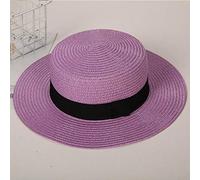 Sombreros De Paja Gorra De Mujer Sombrero De Playa Sombrero De Paja Unisex Sombreros De Navegante De ala Ancha Sombrero para El Sol para Mujer Hombre-Violeta