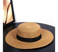 Sombreros De Paja Gorra De Mujer Sombrero De Playa Sombrero De Paja Unisex Sombreros De Navegante De ala Ancha Sombrero para El Sol para Mujer Hombre-Caqui