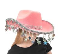 Sombreros de para fiesta, sombreros de para mujeres occidentales | Sombrero de brillante - Casco brillante con borlas de estrella de puntas para mujeres Masquerade E