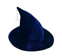 Sombreros de para mujer, tocado mago, con colgante de estrella, sombreros de, cosplay para Halloween, peluquería puntiaguda para adultos, poliéster ligero transpirable, resistente a los