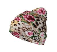 Sombreros de punto para adultos, con estampado de leopardo y tigre animal, sombreros de ciclismo simples, sombreros de esquí al aire libre, sombreros decorativos versátiles, color negro