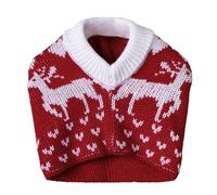 Sombreros de punto para mascotas, sombreros de Papá Noel hechos a mano, gorro de perro de Papá Noel, calentador de orejas | Diadema protectora de punto para mascotas con patrón de amor y copo de nieve