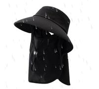 Sombreros De Sol Para Mujer - Protección UPF50+ Con Solapa Para El Cuello, Cubierta Facial Desmontable De Extensión Ancha, Sombrero De Cubo Impermeable De Cola De Caballo | Equipo De Protección U