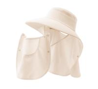 Sombreros de sol para mujer - Protección UPF50+ con solapa para el cuello, cubierta facial extraíble, ala ancha, sombrero de cubo impermeable | Equipo de protección UV para senderismo, pesca