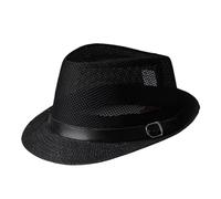 Sombreros de sol para mujer y hombre, Sombrero de Paja Unisex Fedora Big Head Gorra Sol Malla Transpirable Multicolor Talla 6,8, 58-60cm(Black,6)