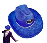 Sombreros de vaquera para mujer, sombrero de brillante | Disco Wide Bim Cowboy Sombrero Brillante | Accesorios de disfraz para Halloween - Fiesta de cumpleaños
