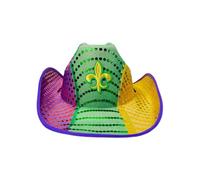 Sombreros de vaquero para mujer, lentejuelas brillantes en colores mardi hierba, sombrero de carnaval como accesorio de fiesta - Para fiestas de baile de máscaras, sesiones de fotos, vacaciones