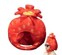 Sombreros De Vestuario - Linda Cubierta De Cabeza De Felpa | Red Color Rol-Play Headta-Photo Photo Prop Horg Para Celebraciones De Escenario Eventos Fiestas Halloween Christmas Pascua Año Nuevo Masque