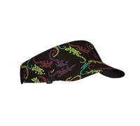Sombreros de visera para mujer, color minimalista, gecko, lagarto, parasoles deportivos para mujeres y hombres, gorras ajustables, parasol, sombreros para correr, tenis, golf, negro