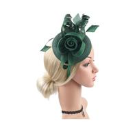 Sombreros Fascinators Sombrero tocado de flores for mujer, diadema con clips, sombrero pastillero, sombreros for fiesta té y cóctel for(Green)