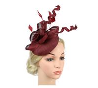 Sombreros Fascinators Sombrero tocado de flores for mujer, diadema con clips, sombrero pastillero, sombreros for fiesta té y cóctel for(WHITE)