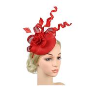 Sombreros Fascinators Sombrero tocado de flores for mujer, diadema con clips, sombrero pastillero, sombreros for fiesta té y cóctel for(GRAY)
