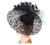 Sombreros Fascinators Tocados de boda for mujer, tocados flores for sombrero, cóctel, diadema, pastillero nupcial(Black)