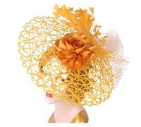 Sombreros Fascinators Tocados de boda for mujer, tocados flores for sombrero, cóctel, diadema, pastillero nupcial(YELLOW)