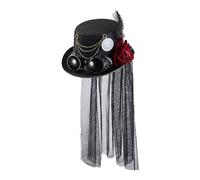 Sombreros góticos steampunk, unisex, estilo steampunk, gótico, punk, mago, sombreros steampunk con flor y gafas extraíbles, accesorios de disfraz