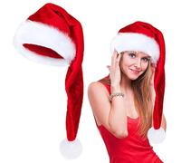 Sombreros largos de Santa Claus para adultos, sombrero de Navidad súper largo - Sombreros de peluche de Navidad suaves | Traje de Cosplay unisex para adultos, sombrero de Navidad para vacaciones de