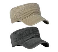 Sombreros Militares Con Parte Superior Plana De 2 Piezas, Forma Clásica De Parte Superior Plana, Diseño De Estilo Militar, Moderno Y Versátil, Adecuado Para Uso Diario Y Al Aire Libre.