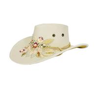 Sombreros occidentales para mujer | Sombrero de niña de flores bordado | Cabezas de tocado resistente al enamoramiento para el festival de música country, show de rodeos, complementando perfectamente