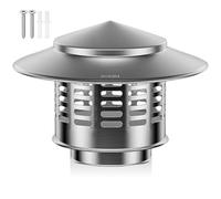 Sombreros para Chimeneas de Acero Inoxidable 304, Tapa de Lluvia para Techo, Cubierta de Chimenea Redonda, Sombrerete Chimenea - Caperuza Antipajaros Estufa Leña(200mm)