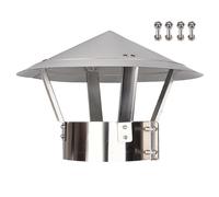 Sombreros para Chimeneas de Acero Inoxidable Accesorios Chimenea para Exterior Sombrero Chimenea Resistente a la Intemperie para Conducto de Extracción Redondos Exterior(16cm/6.3in)