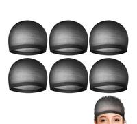 Sombreros Peluca Para Mujeres Negras,Malla Cerrada - 6 Piezas Redecilla de Nylon Transpirable | Para Mujeres Hombres Actores Cosplayers Fiesta Navidad Halloween Fiesta Disfraz Festivales De Música Cos