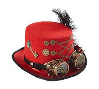 Sombreros Steampunk | Sombrero de bombín gótico con aspecto vintage,Ajustable Traje de Fieltro Unisex para Adultos Adolescentes Teatro Circo Cosplay