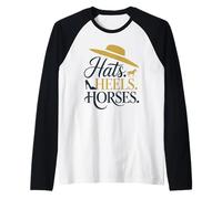 Sombreros Tacones Caballos Derby Time Camiseta Manga Raglan