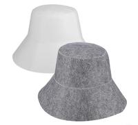 Sombreros unisex de fieltro para sauna y bañera, resistente al calor, absorbe la humedad, grueso y transpirable, para hombres y mujeres, blanco y gris, paquete de 2 (C)