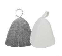 Sombreros unisex de fieltro para sauna y bañera, resistente al calor, absorbe la humedad, grueso y transpirable, para hombres y mujeres, blanco y gris, paquete de 2 (B)