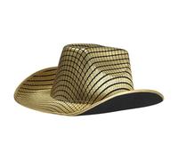 Sombreros Vaqueros-Sombrero de Vaquero de Color Dorado y Plateado para Hombre y Mujer, Estilo Occidental, para el Sol, para actuaciones en el Escenario, para Europa y Estados Unidos