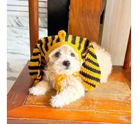 Sombreros y baberos de estilo egipcio para mascotas de Halloween con lana para perro y gato, lindos trajes para mascotas para fiesta (pañuelo para la cabeza, mediano)