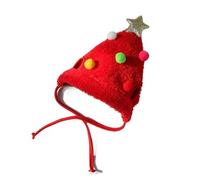 Sombreros y baberos de Navidad para perros, accesorios festivos para mascotas para perros y gatos, perfectos para otoño e invierno (sombrero rojo, bola colorida L)